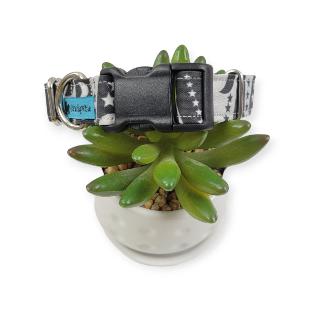 Silvery Moon Rivers Dog Collar (Medium)
