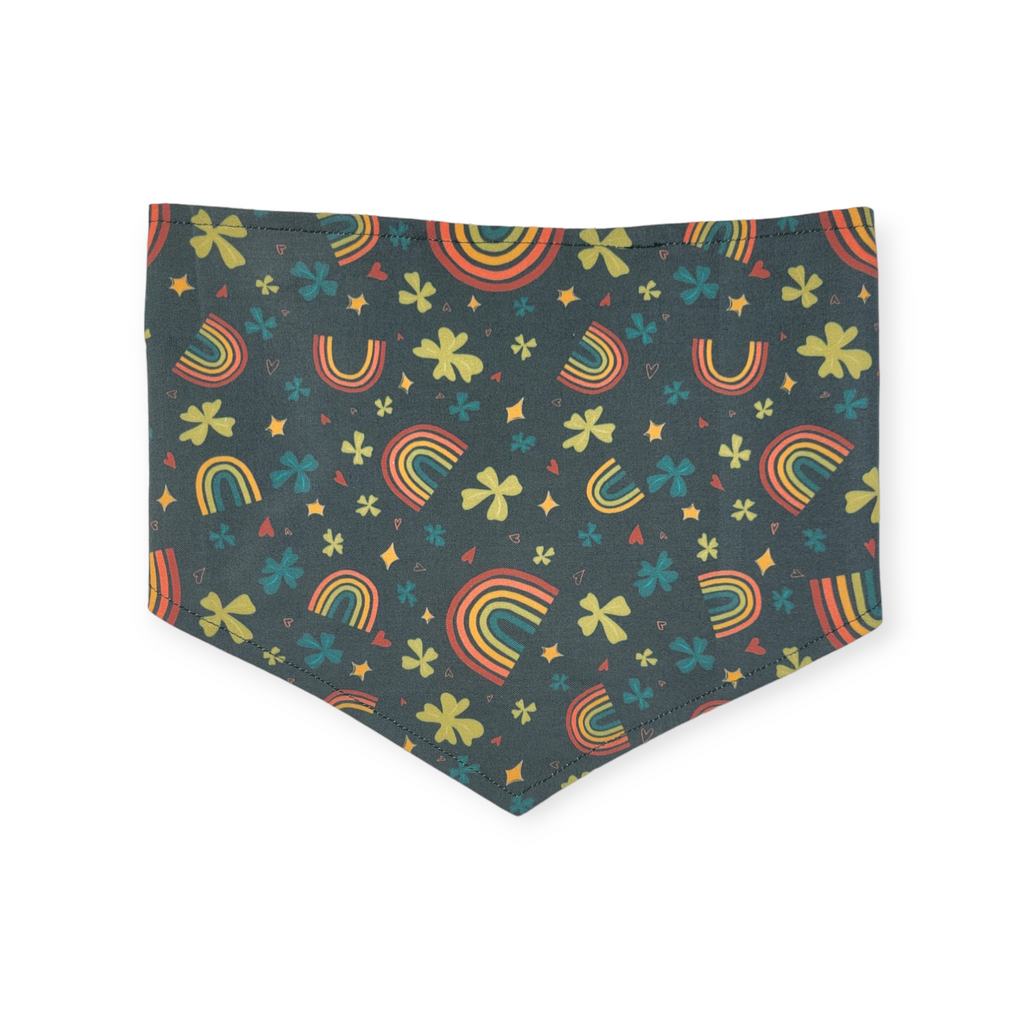 Lucky Charms/ Rainbow Plaid Reversible Tie-on Bandana (Medium)