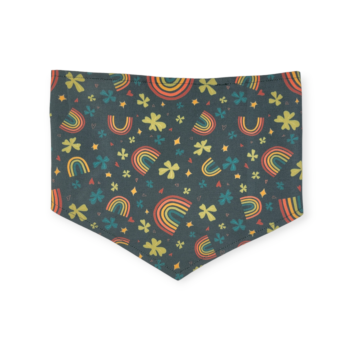 Lucky Charms/ Rainbow Plaid Reversible Tie-on Bandana (Medium)