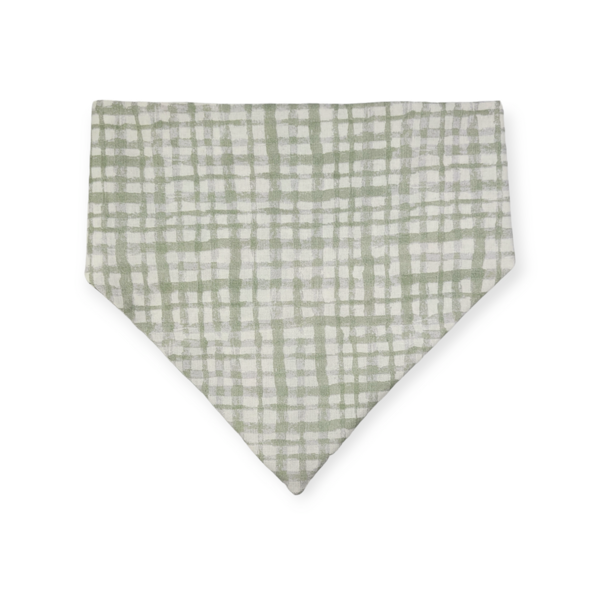 St. Patrick's Day Lucky Dog / Gingham Sage Plaid Slip-on Scrunchie Bandana (Large/X-Large)