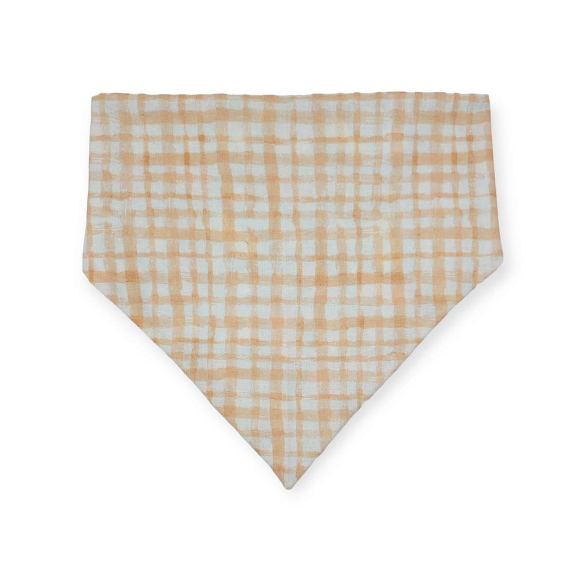 Easter Bunny Paw Prints/ Peach Gingham Plaid Slip-on Scrunchie Bandana (Large)