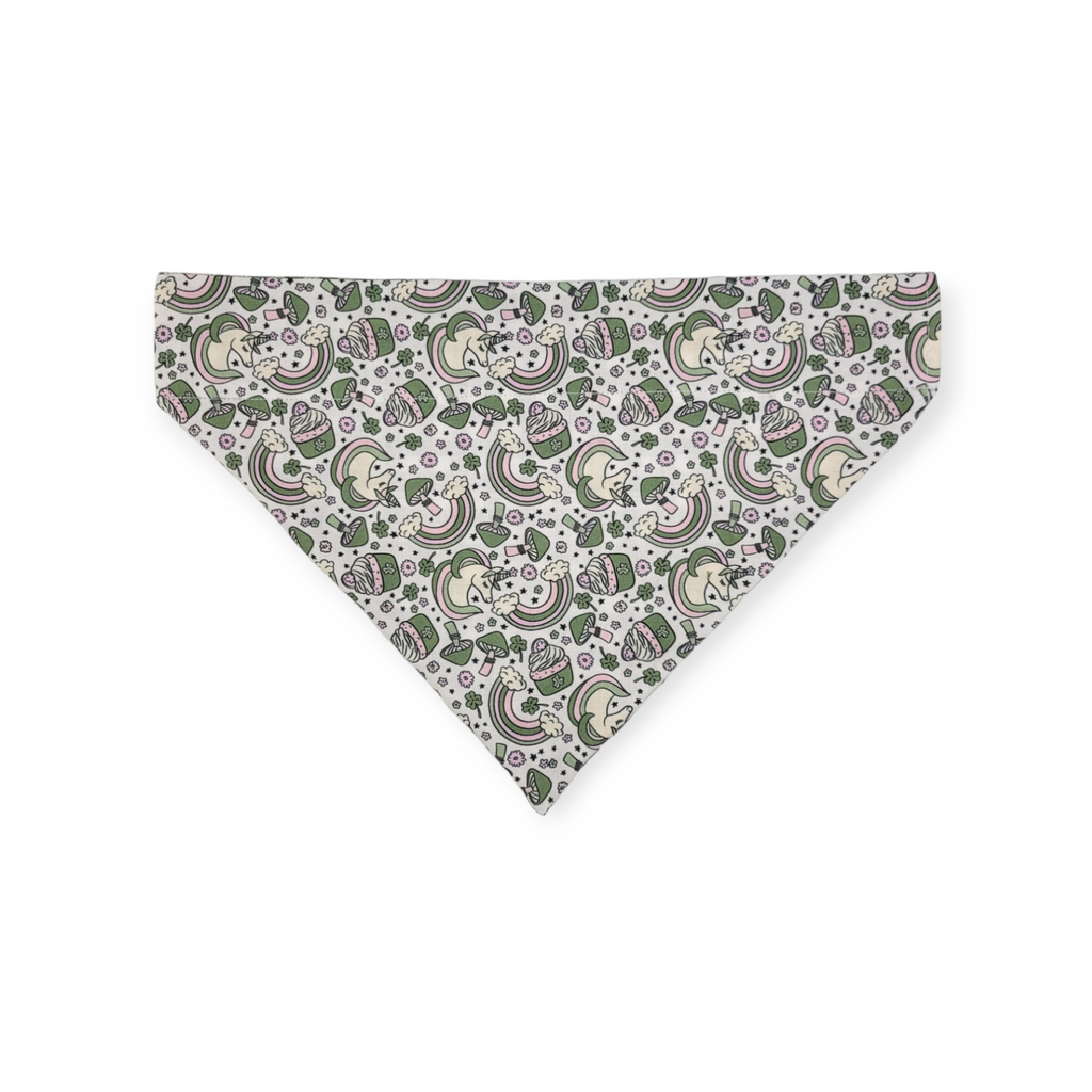 St. Patrick's Day Unicorns & Rainbows Reversible Slide-on Bandana (Large)