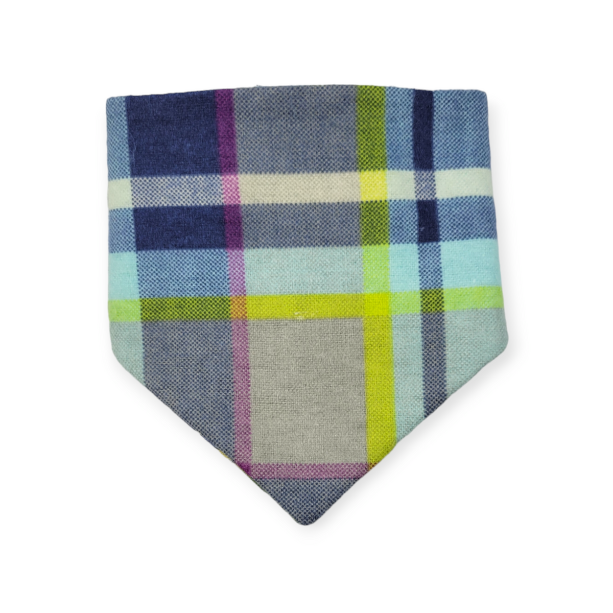 Wild Blossoms/ Artichoke Plaid Slip-on Scrunchie Bandana (XX-Small)
