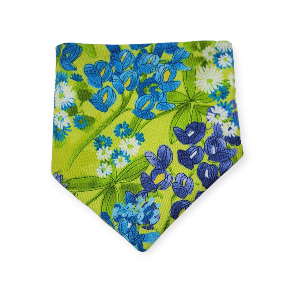 Wild Blossoms/ Artichoke Plaid Slip-on Scrunchie Bandana (XX-Small)
