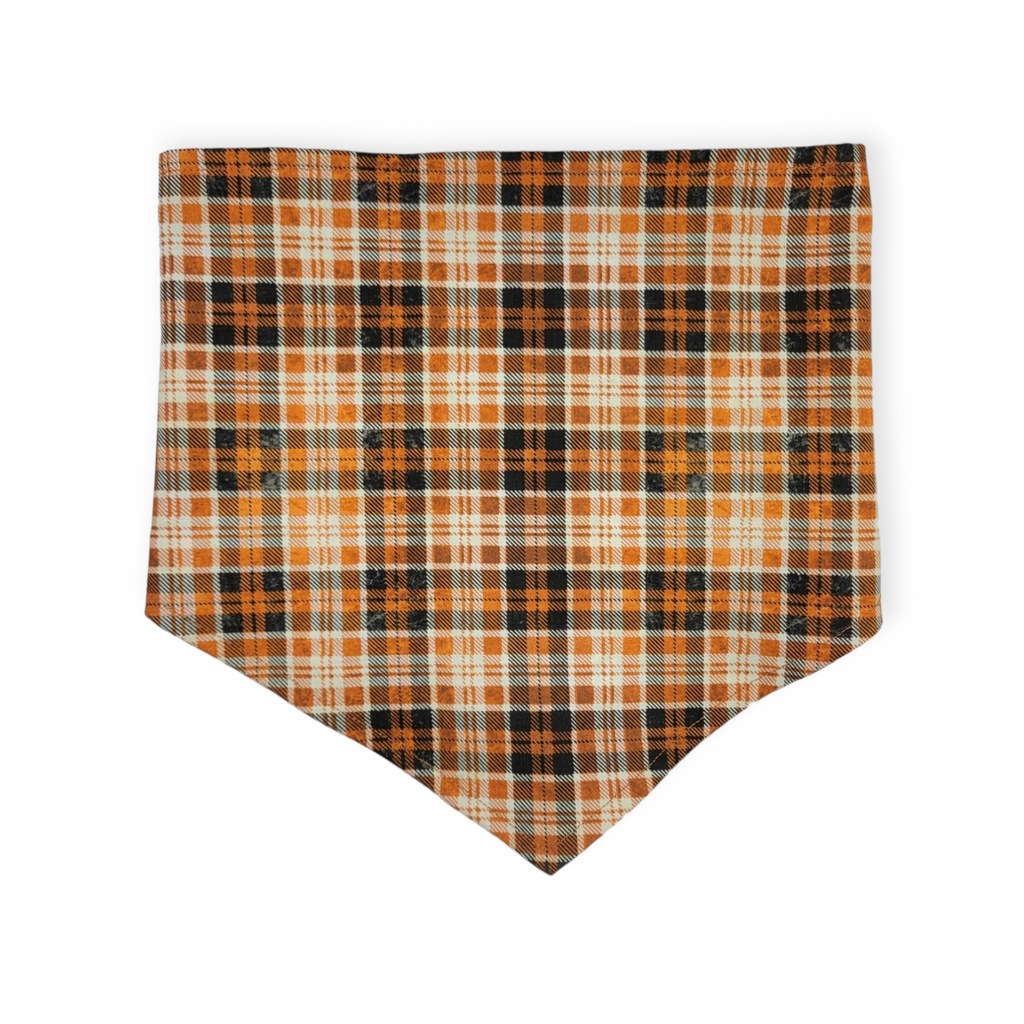 Astros/ Orange Plaid Reversible Tie-on Bandana (Large)