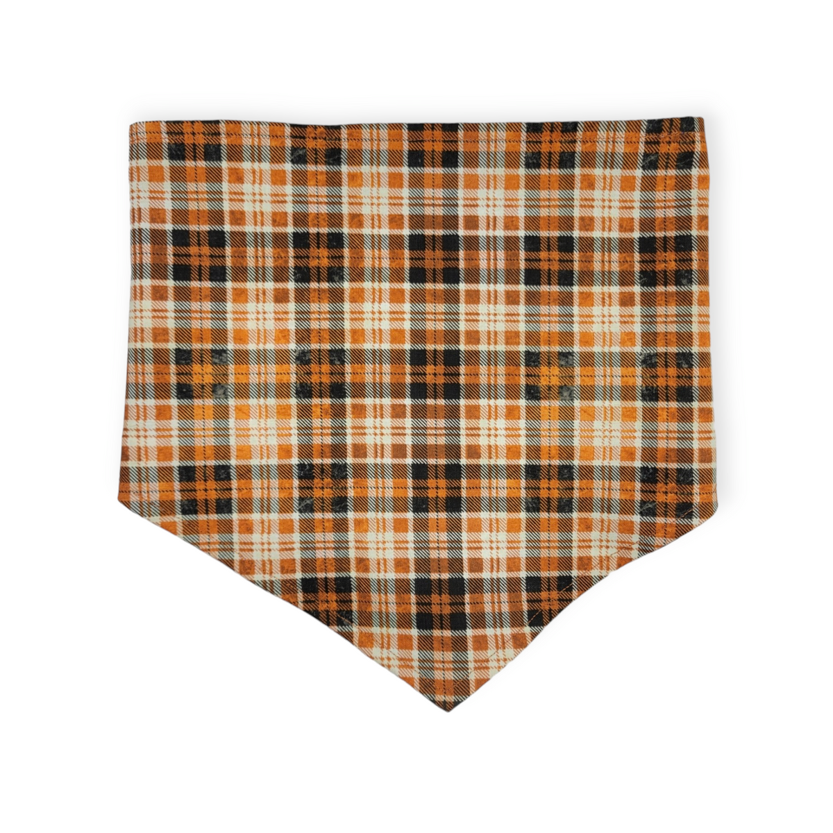 Astros/ Orange Plaid Reversible Tie-on Bandana (Large)
