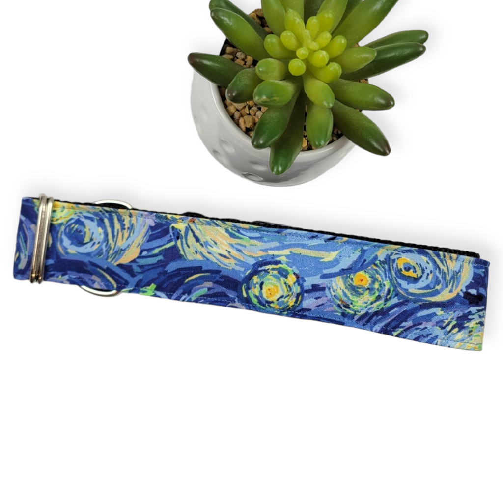 Starry Night Dog Collar (X-Large, 1.5" wide)