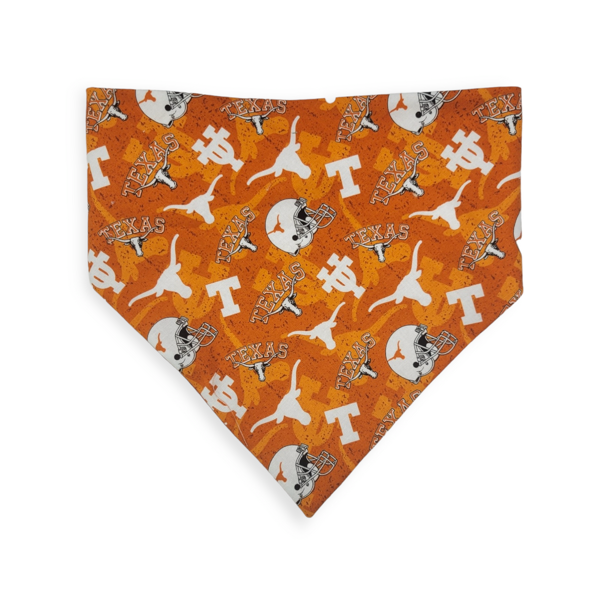 Longhorns/Orange Plaid Slip-on Scrunchie Bandana (Large)