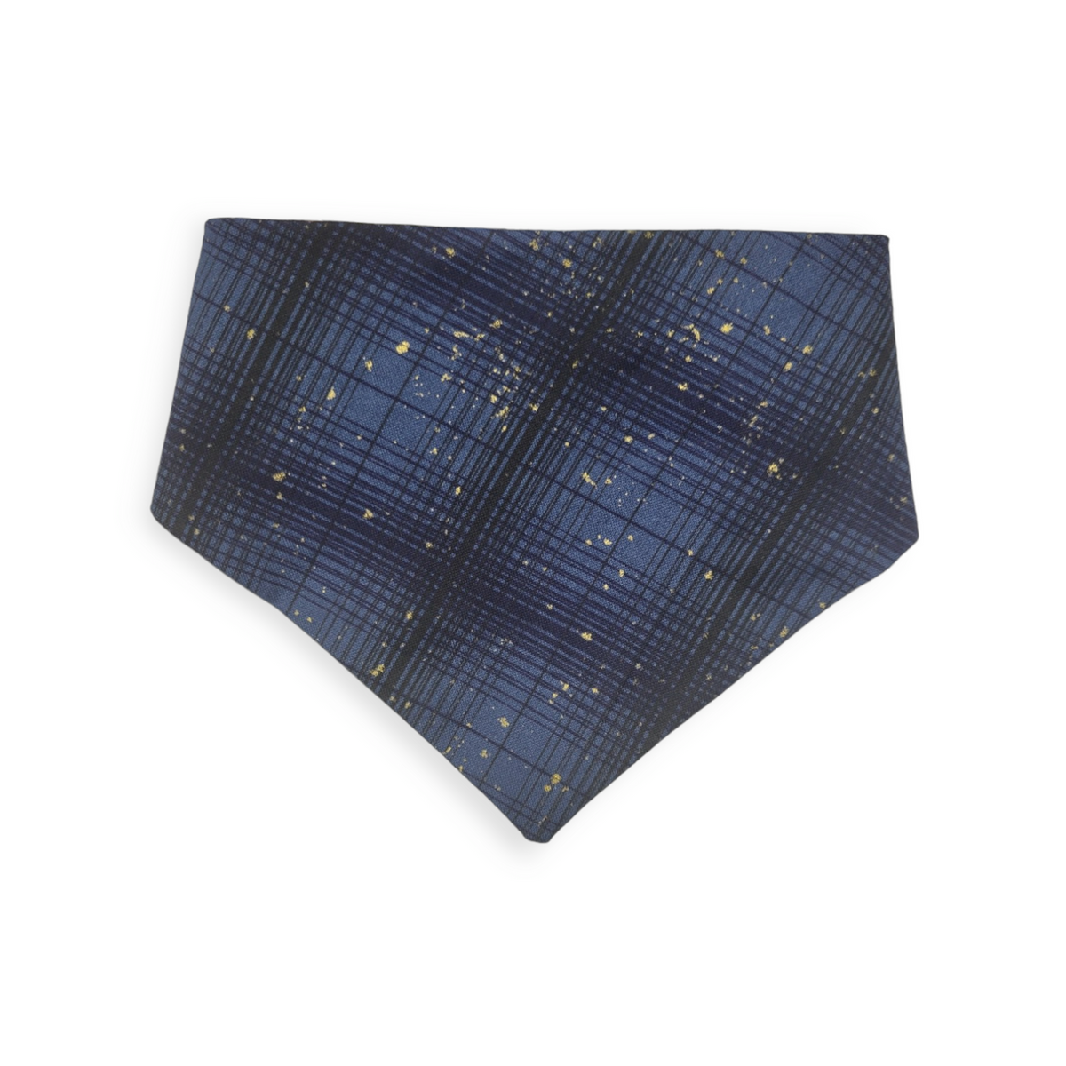 Bluebonnets & Butterflies/Navy Plaid Slip-on Scrunchie Bandana (Small/Medium)