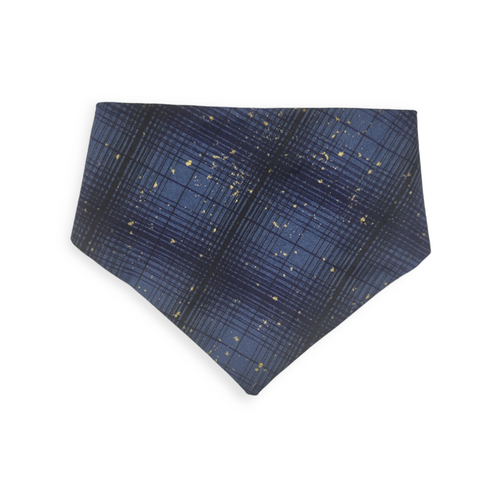 Bluebonnets & Butterflies/Navy Plaid Slip-on Scrunchie Bandana (Small)