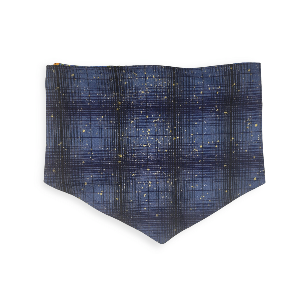 Bluebonnets & Butterflies/Navy Plaid Reversible Tie-on Bandana (Medium)
