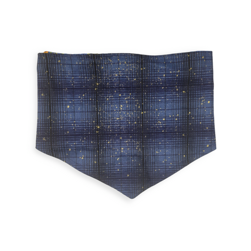 Bluebonnets & Butterflies/Navy Plaid Reversible Tie-on Bandana (Medium)
