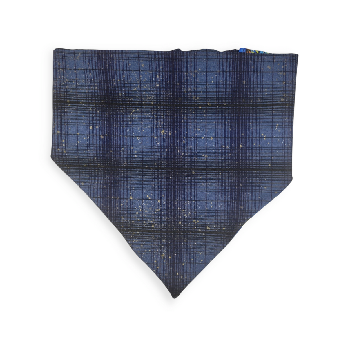 Bluebonnets & Butterflies/Navy Plaid Slip-on Scrunchie Bandana (Large/X-Large)