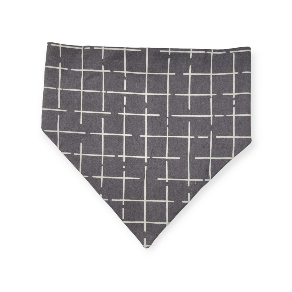 Aggies/ Charcoal Plaid Slip-on Scrunchie Bandana (X-Large)