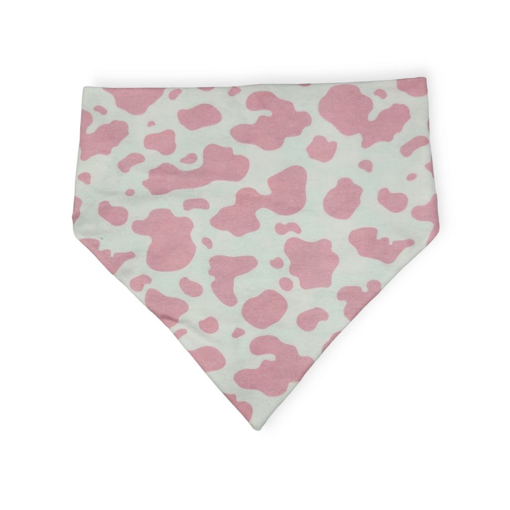 Ambleside Cobblestone Gray/Pink Cow Spots Slip-on Scrunchie Bandana (X-Large)