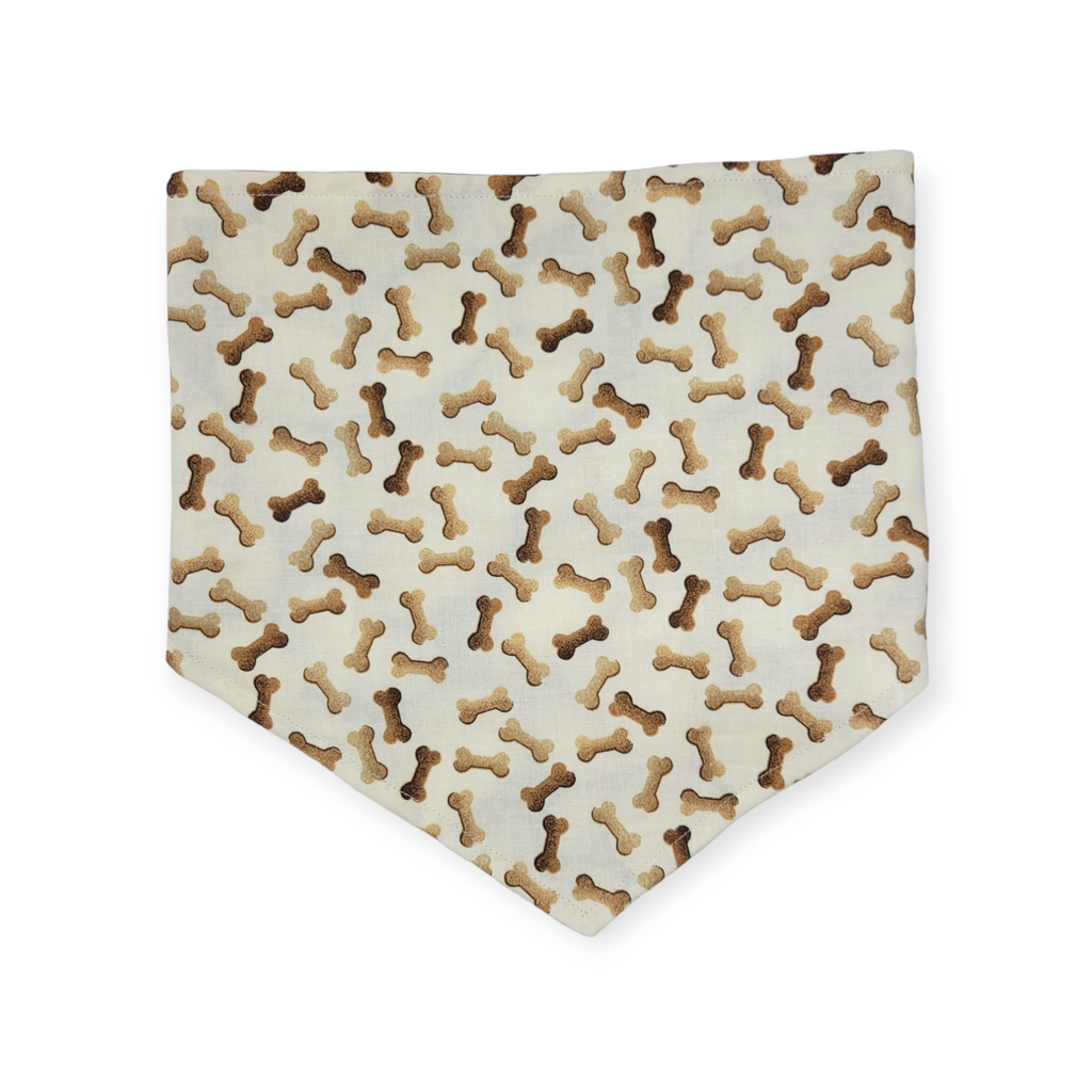 Potatoes/Brown Dog Bones Tie-on Bandana (Large)