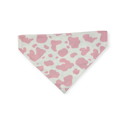 Ambleside Cobblestone Gray/Pink Cow Spots Reversible Slide-on Bandana (Large)