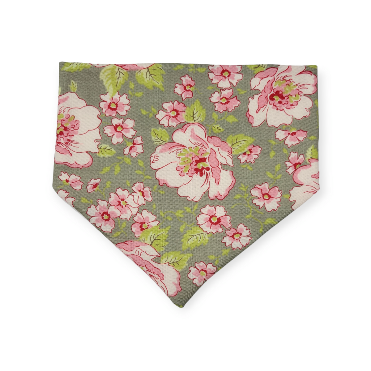 Ambleside Cobblestone Gray/Pink Cow Spots Slip-on Scrunchie Bandana (Small)