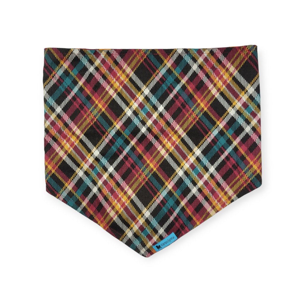 Fiesta/ Burgundy Tartan Plaid Tie-on Bandana (Large)