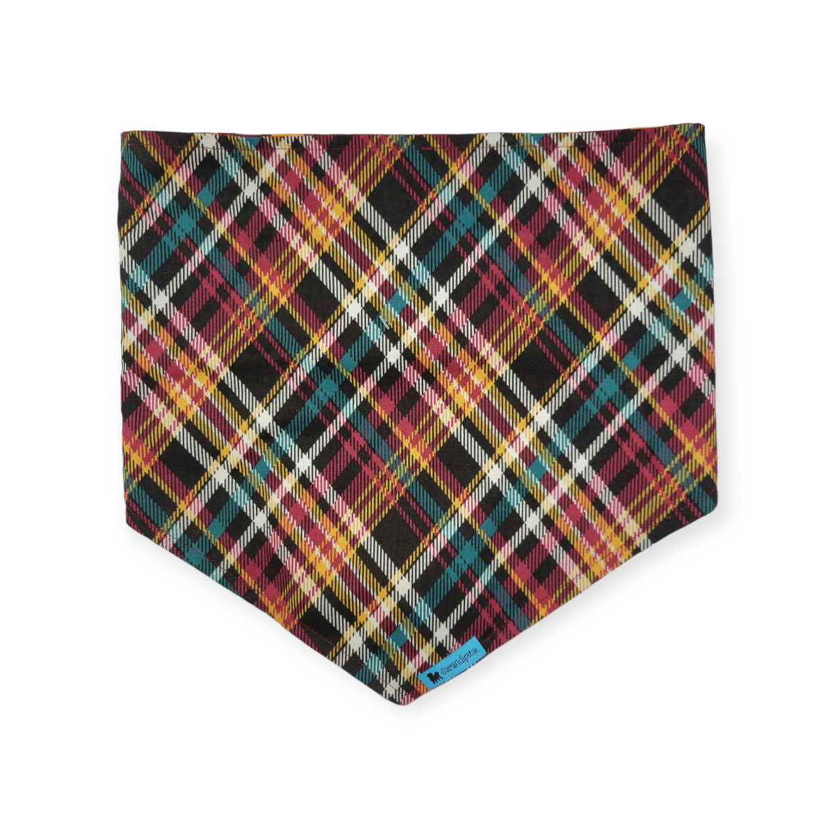 Fiesta/ Burgundy Tartan Plaid Tie-on Bandana (Large)