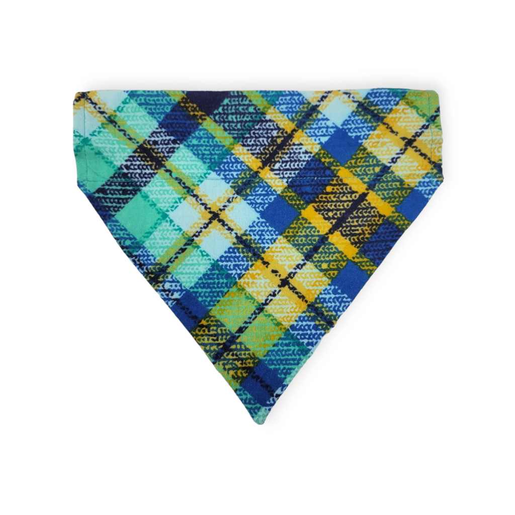 Junk Food/ Distressed Plaid Reversible Slide-on Bandana (Medium)