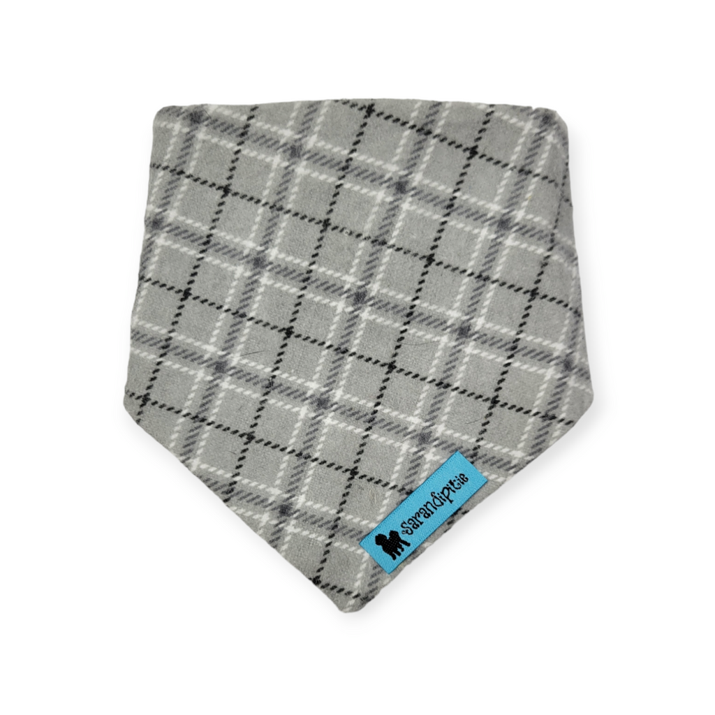 Little Cowboy/Gray Plaid Slip-on Scrunchie Bandana (XX-Small)