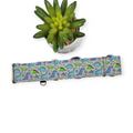 Green & Blue Dinosaurs on Grey Martingale Dog Collar (Large, 1.5" wide)
