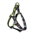 Monstera & Black Plaid Step-In Harness (Small)