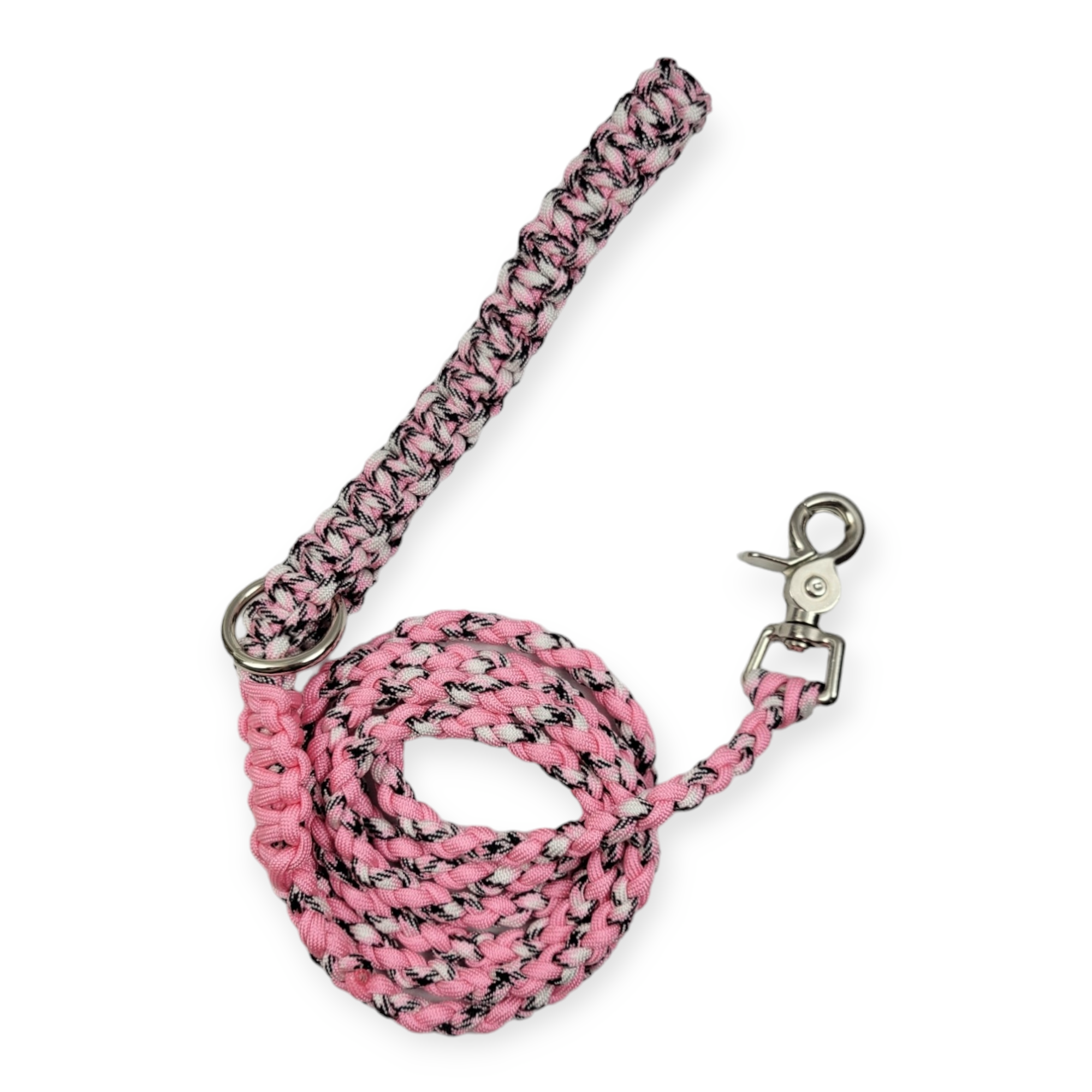 Black & Pink Paracord leash (6')