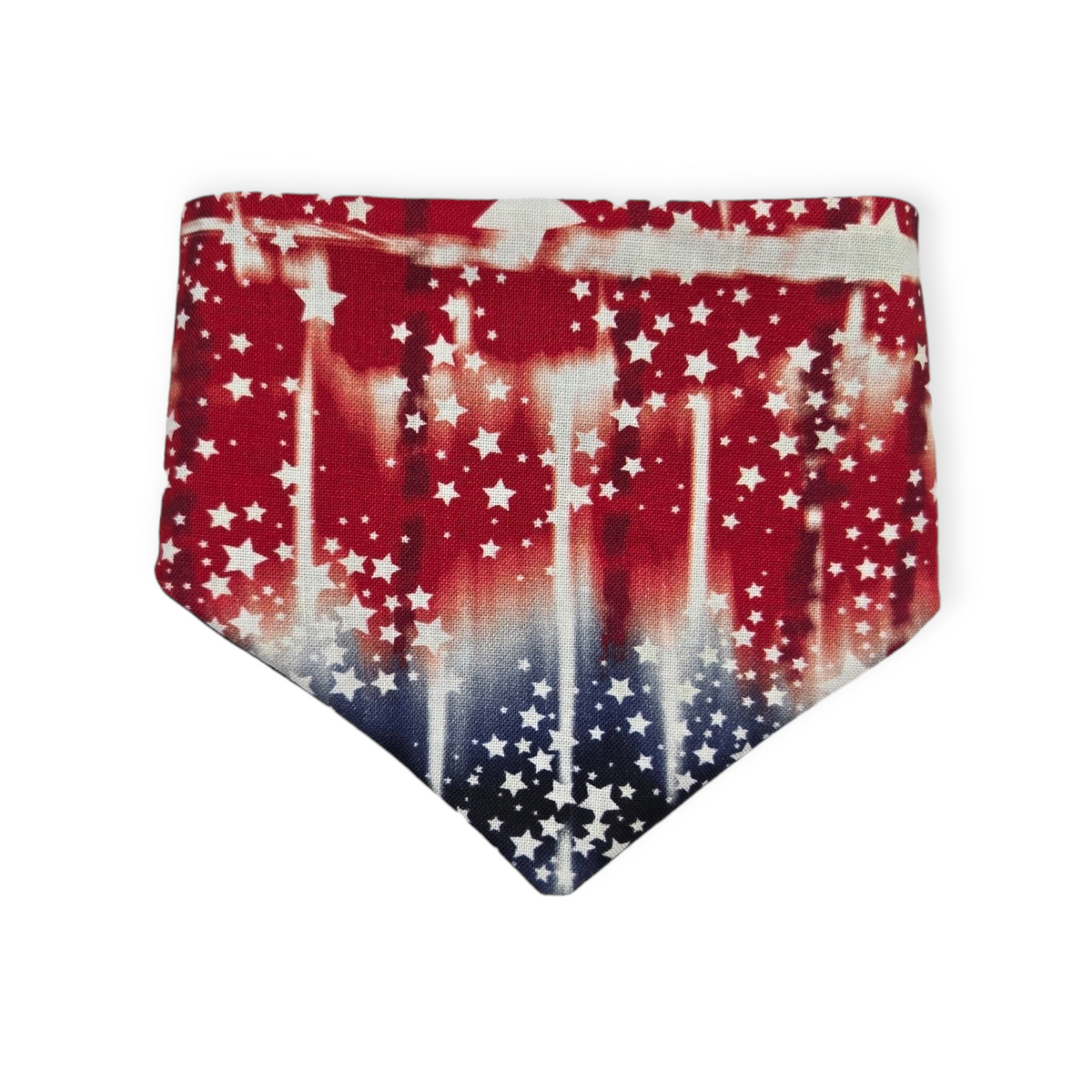 Navy Paw Prints/Tie Dye Star Patriotic Slip-on Scrunchie Bandana (X-Small)