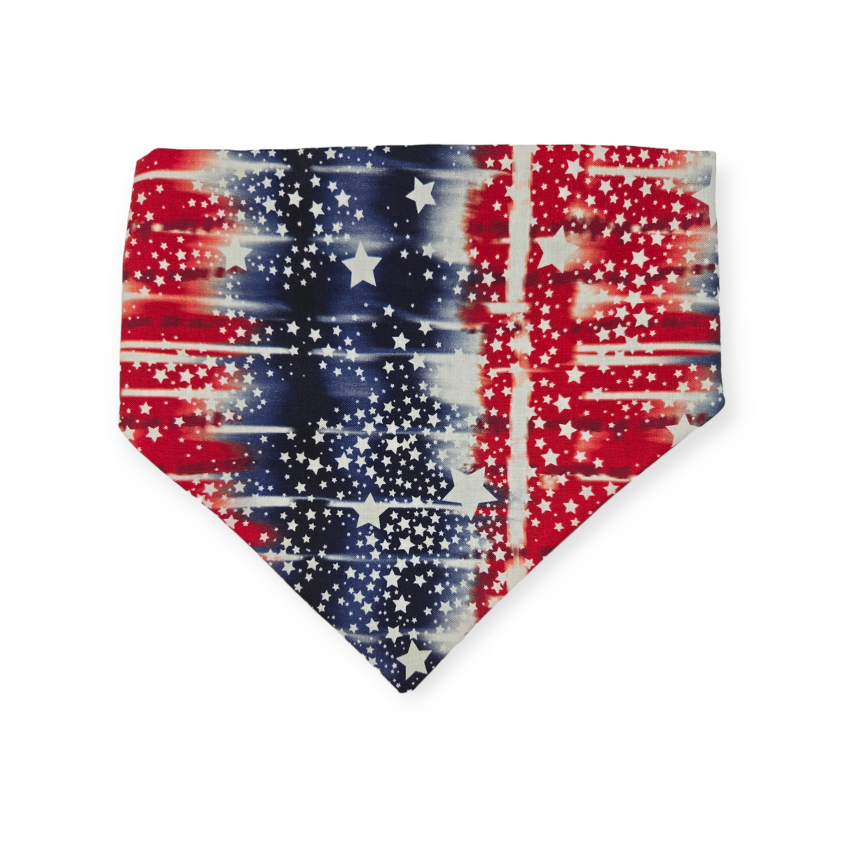 Navy Paw Prints/Tie Dye Star Patriotic Slip-on Scrunchie Bandana (Medium/Large)