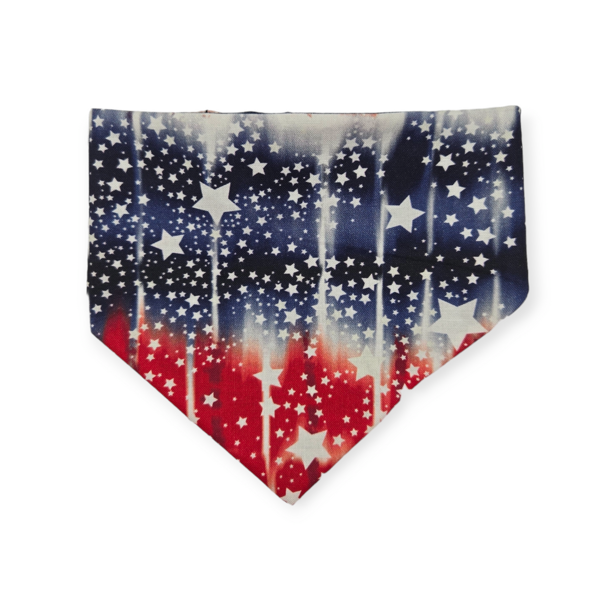 Navy Paw Prints/Tie Dye Star Patriotic Slip-on Scrunchie Bandana (Small)