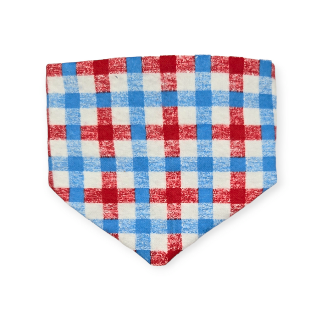 Patriotic Ghosts/Patriotic Plaid Slip-on Scrunchie Bandana (X-Small)