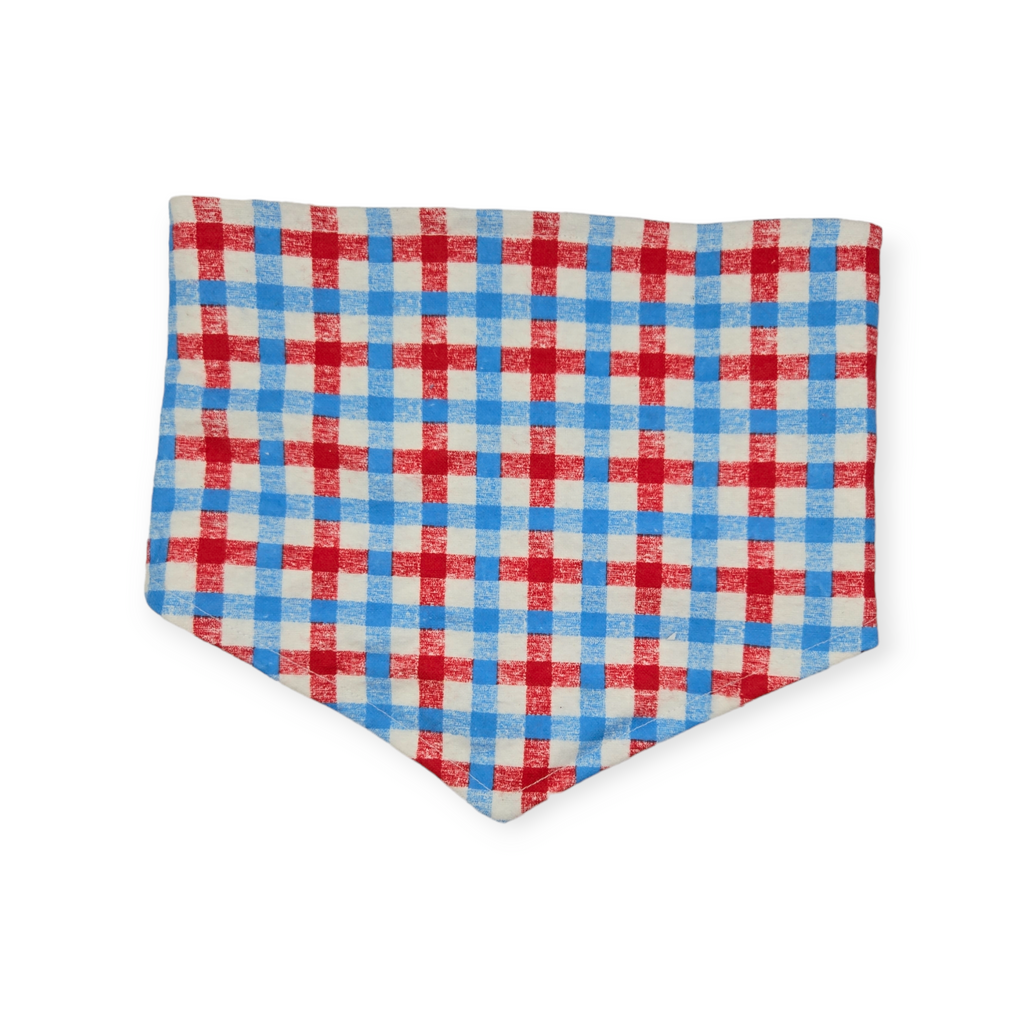 Patriotic Ghosts/Patriotic Plaid Tie-on Bandana (Medium)