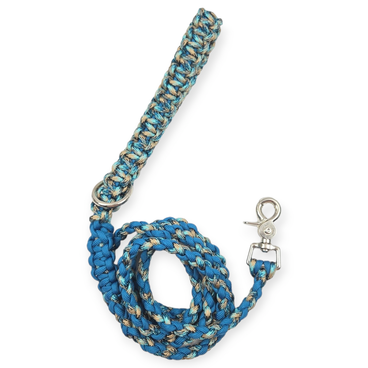 Tan & Teal Paracord leash (6')