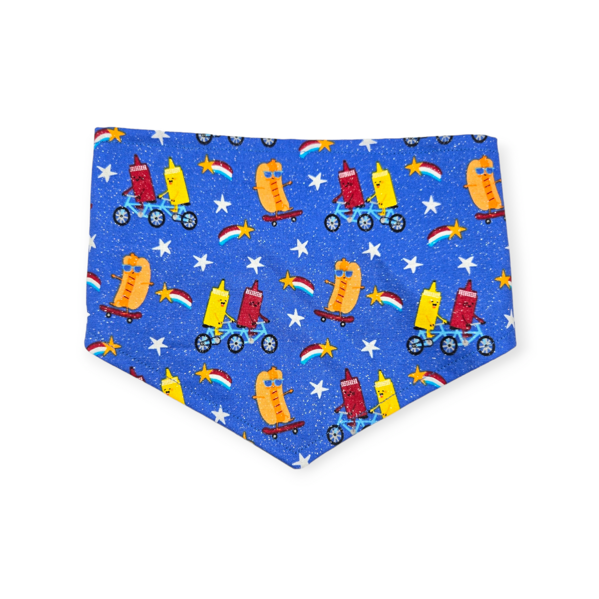 Patriotic Food/Blue Stars Tie-on Bandana (Small)