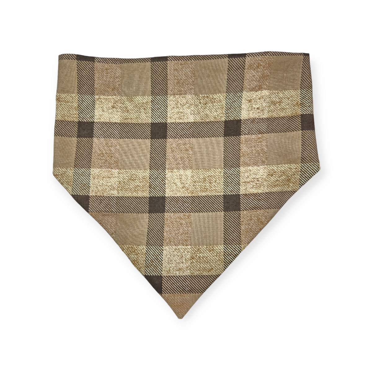 Cowboy Ghosts/Brown Plaid Slip-on Scrunchie Bandana (Large)