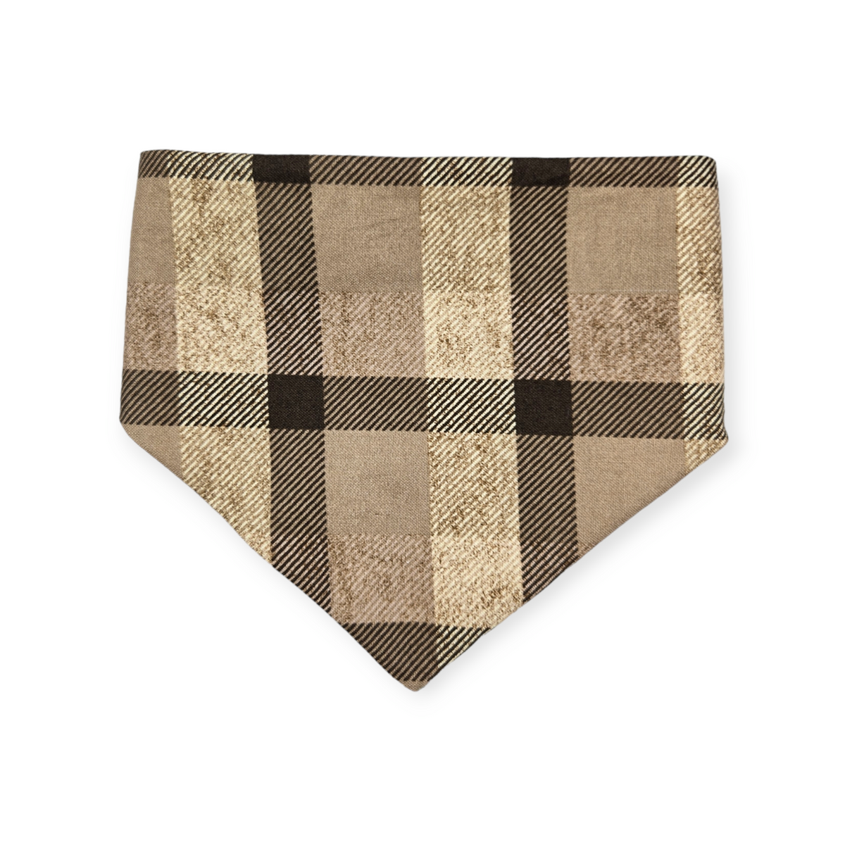 Cowboy Ghosts/Brown Plaid Slip-on Scrunchie Bandana (Small)