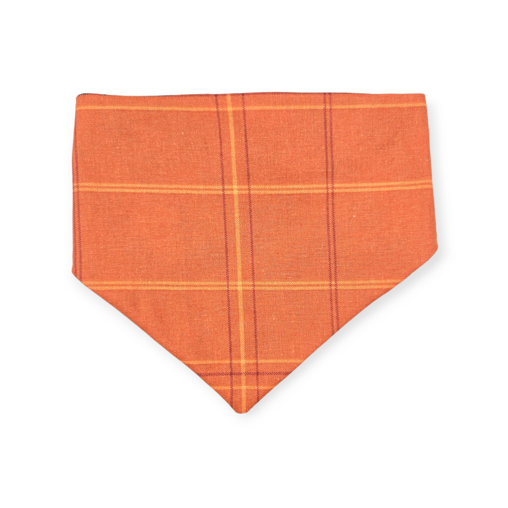 Longhorns Plaid/Orange Plaid Slip-on Scrunchie Bandana (Medium)