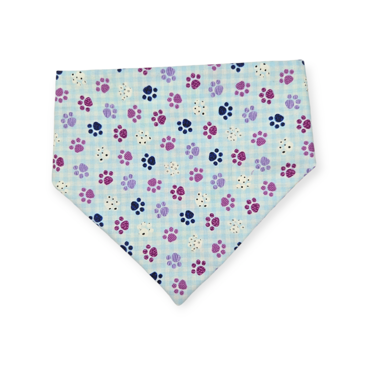 I Shit Rainbows/Paws & Plaid Slip-on Scrunchie Bandana (Medium/Large)