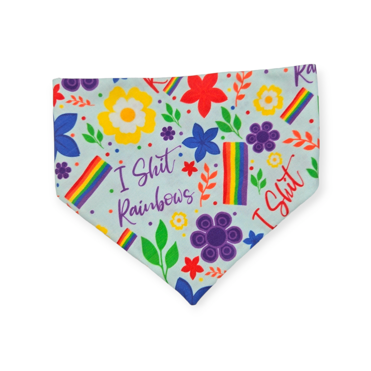 I Shit Rainbows/Paws & Plaid Slip-on Scrunchie Bandana (Small)