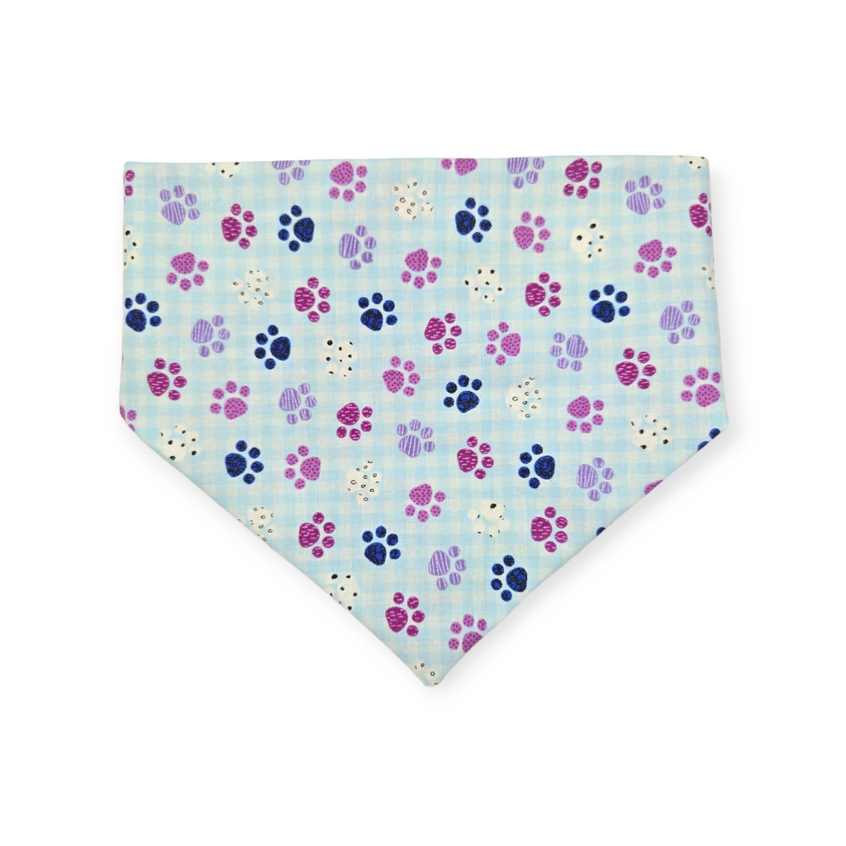 I Shit Rainbows/Paws & Plaid Slip-on Scrunchie Bandana (Small)