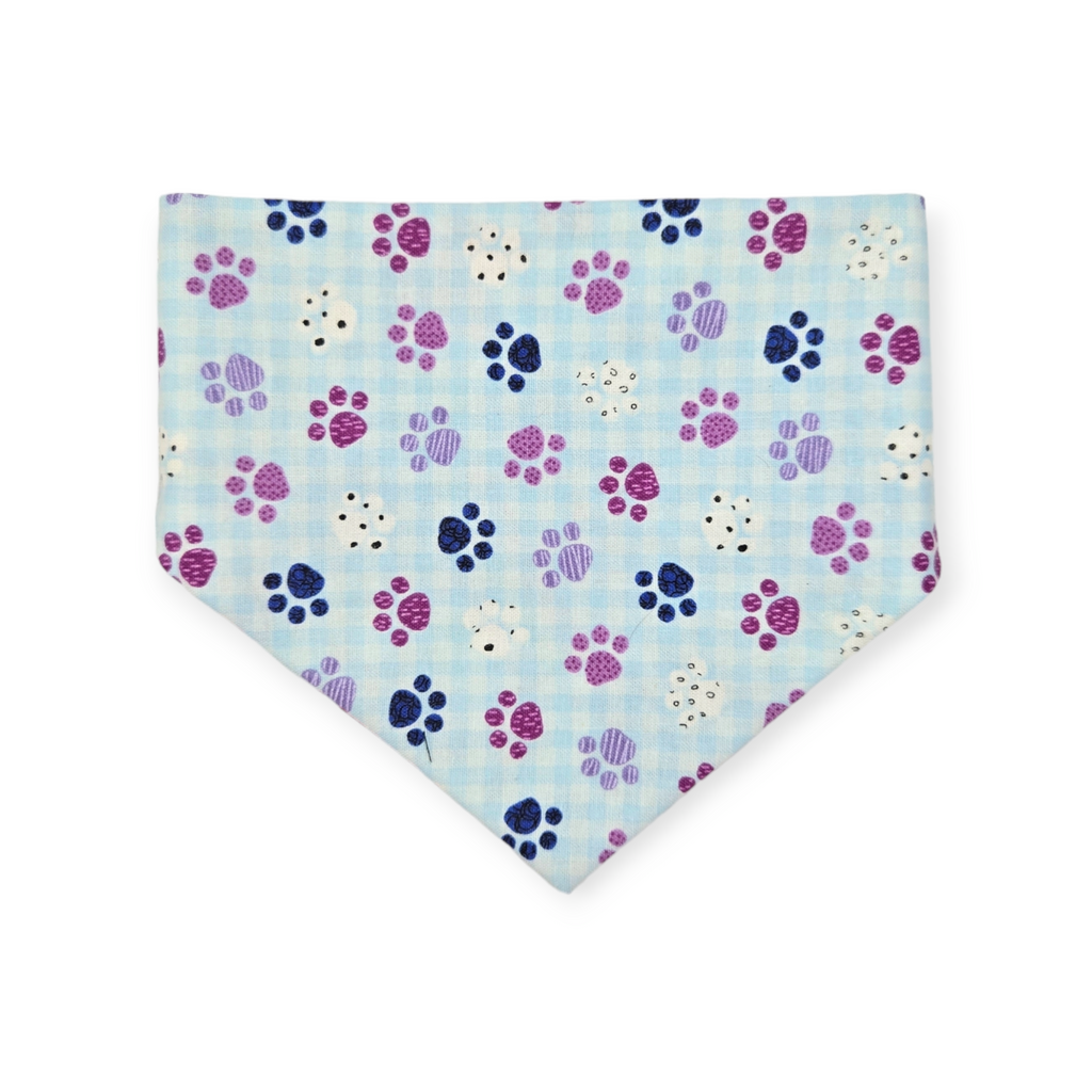 I Shit Rainbows/Paws & Plaid Slip-on Scrunchie Bandana (Medium)