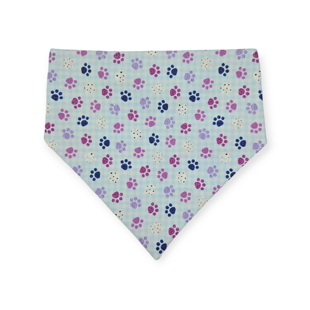 I Shit Rainbows/Paws & Plaid Slip-on Scrunchie Bandana (Large)