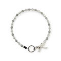 Pearls & Sliver Glitter Beaded Collar - 23"