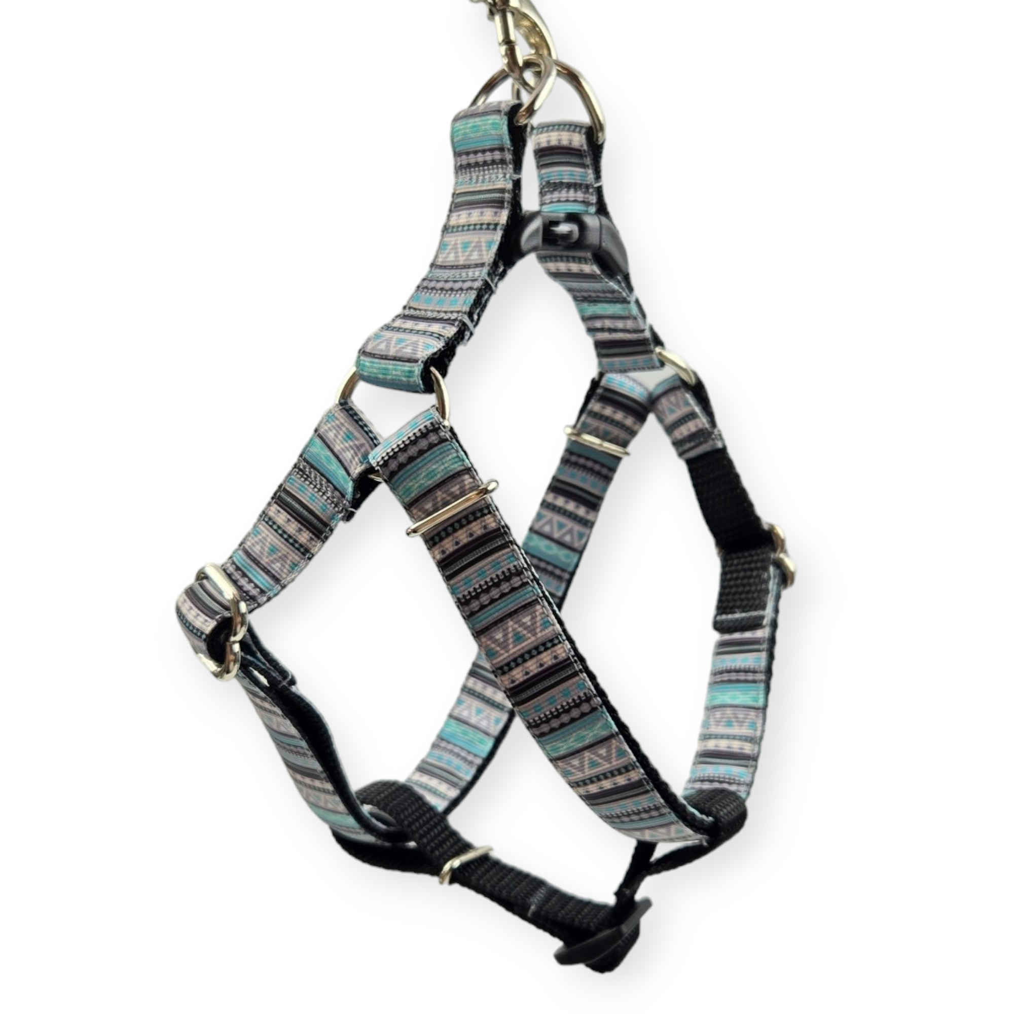 Turquoise Aztec Step-In Harness (Small)