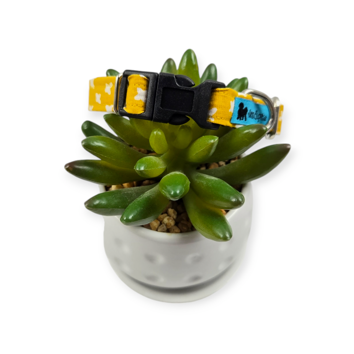 Yellow Mudcloth Dog collar (X-Small)