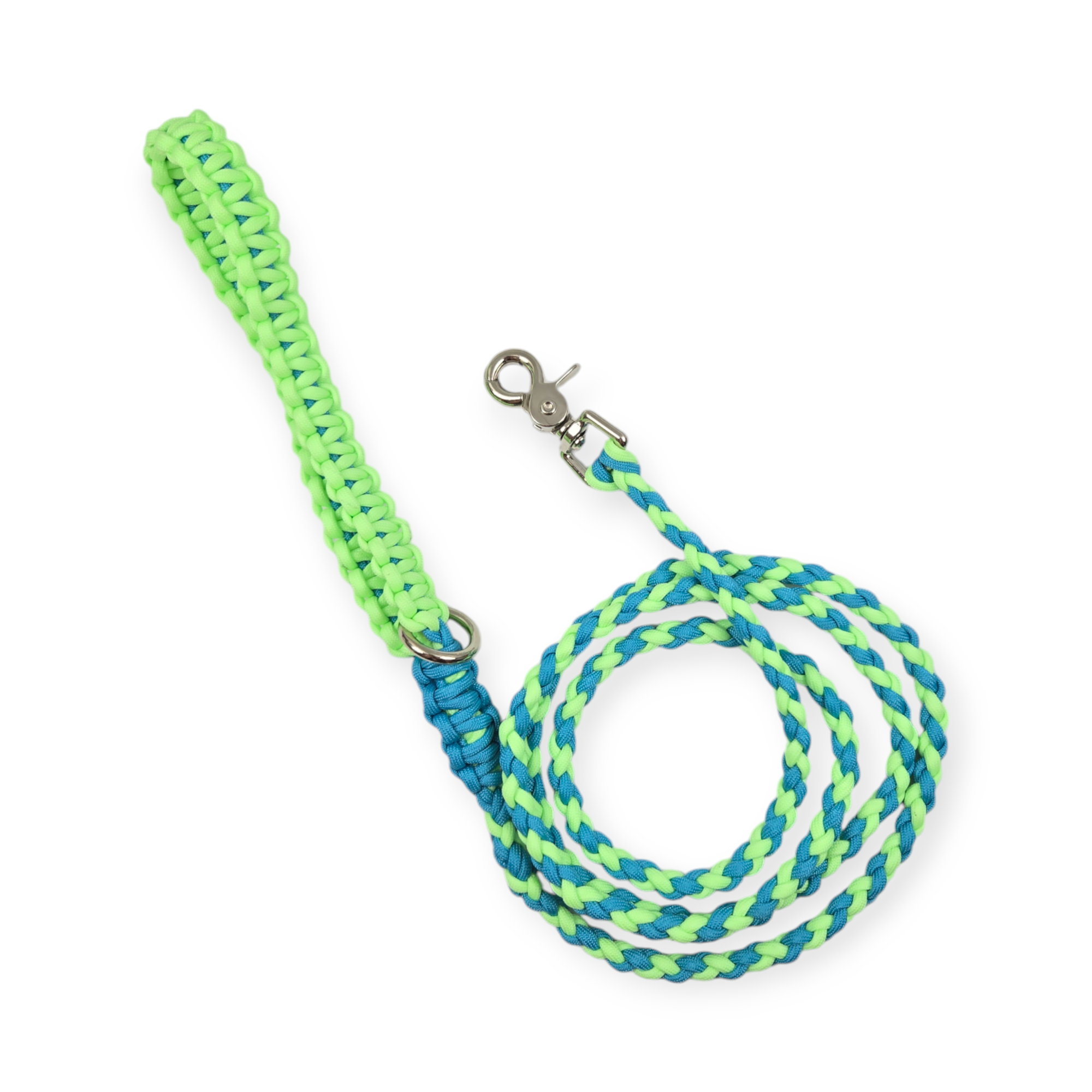 Neon Mint & Aqua Paracord leash (6')