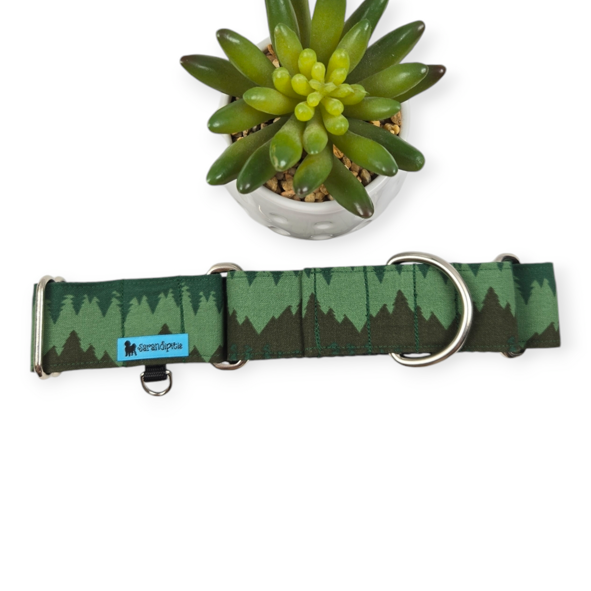 The Mountains Are Calling Martingale Dog Collar (Large, 1.5" wide)