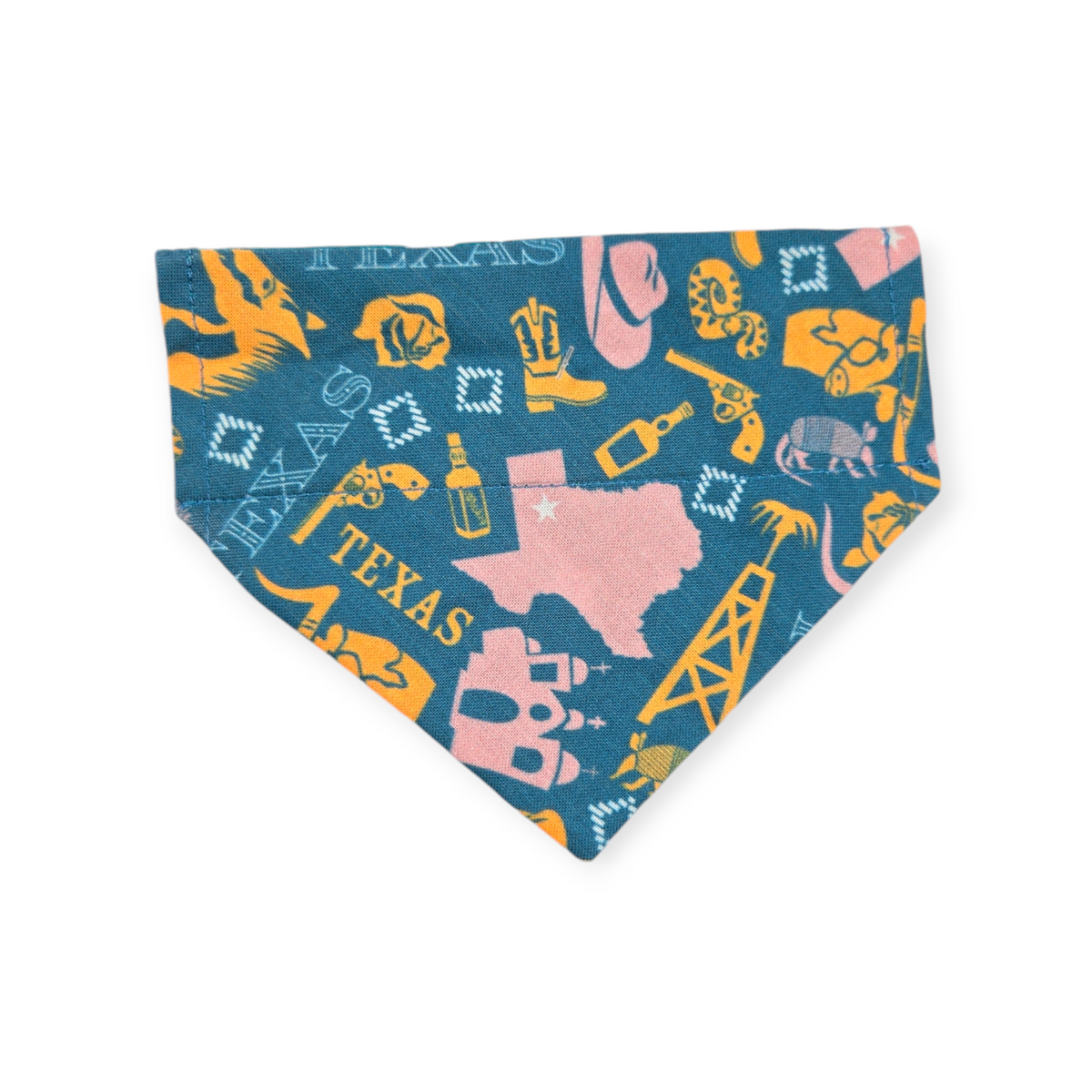 Texas/Teal Paisley Reversible Slide-on Bandana (X-Small)